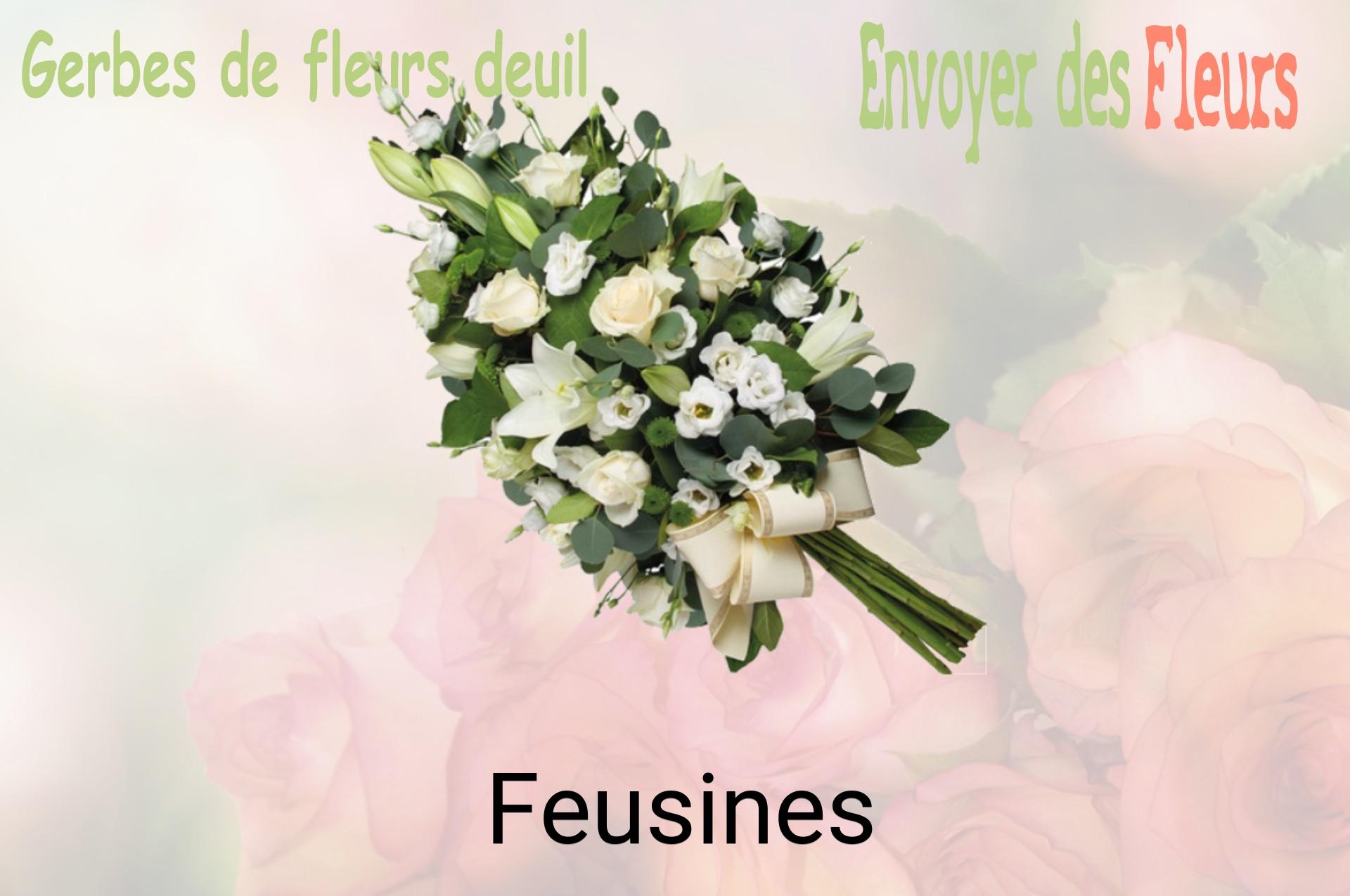 Gerbe de fleurs de deuil livrée à Feusines